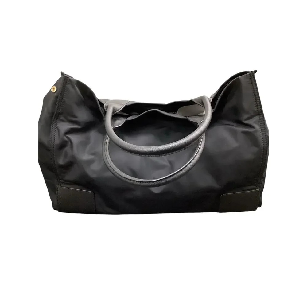 Tory Burch Tote Women’s 1Size Ella Nylon Tote Two Handles Logo Snap ClosureBlack